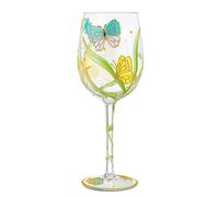 NymphFable Verre artisanal peint à la main Papillons Verre à vin peint à la main Cadeau personnalisé pour femmes Amies 15oz