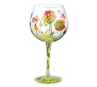 NymphFable Verre Ballon à Vin Papillon Jardin Peint à la Main 55cl Cadeau d'Anniversaire Personnalisé pour Femme Fille