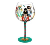 NymphFable Verre Ballon à Vin Peint à la Main Casse-Noisette Roi Soldat Cadeau de Noël Pour Ami Famille Verre à Pied 55cl