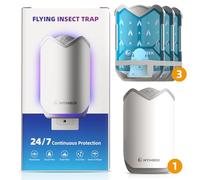 Nymrix Piège à insectes volants 2 en 1 et recharge | Attrape-insectes d'intérieur à brancher avec technologie de lumière bleue et violette pour moucherons, mouches des fruits, moustiques, mites | Sans