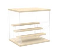 Nynelly 4 Niveaux Vitrine pour Collection, Boîte Vitrine Acrylique Transparent pour Collection Lego Figurine Maquette,Amiibo, Présentoir Boîte Plexiglas Rangement Anti-Poussière, Bois