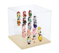 Nynelly 5 Niveaux Vitrine en Acrylique Transparent, Funko Pop Boîte de Présentation, Vitrine Anti-Poussière pour Figurines d'action, Jouets de Collection, Noyer, 12.5" L x 11.8" W x 12.4" H