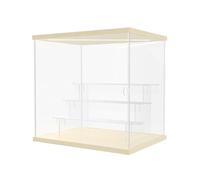 Nynelly Vitrine à 4 étages en acrylique pour modèles, mini figurines, Pop Mart, Labubu, Sonny Angel, Smiski - Boîte de présentation anti-poussière à assembler avec lumière, porte, présentoir (base