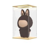 Nynelly Vitrine Acrylique avec Lumière pour Labubu Zimomo I Found You & Angel in Clouds, Anti-Poussière Boite Plexiglass Transparent Vitrines pour Collection Figurine, 35 x 30 x 60 cm, Couleur Bois