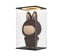 Nynelly Vitrine Acrylique avec Lumière pour Labubu Zimomo I Found You & Angel in Clouds, Anti-Poussière Boite Plexiglass Transparent Vitrines pour Collection Figurine, 35 x 30 x 60 cm, Noir