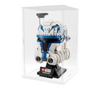 Nynelly Vitrine en acrylique pour casque Lego Star Wars pour casque Lego Captain Rex pour Lego vitrine pour modèles à assembler - Boîte de présentation transparente épaisse - Blanc