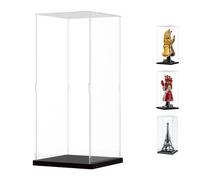 Nynelly Vitrine en acrylique transparent épais pour Lego 76223 76191 21019 pour objets de collection - Vitrine pour figurines d'action, jouet - Vitrine anti-poussière (base noire)