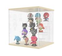Nynelly Vitrine pour Collection, 5 Niveaux Vitrine Acrylique Transparente avec Porte et Marches, Plexiglas Boite de Rangement Anti-Poussière pour Funko Pop, Figurines, Maquette, 32x30x32,5 cm