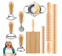Nyoki Outils de fabrication de pâtes et outils de fabrication de pâtes | Ensemble de rouleaux à pâtisserie pour raviolis Nioki Pâtes Maker avec rouleau - Outils de cuisson, ustensiles de cuisine