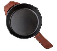 Nyota Lot de 2 Supports de poignée en Cuir épais Faits à la Main pour poêles et casseroles en Fonte - 100% résistant à la Chaleur - Marron