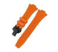 NYPTS Bracelet de montre convexe 12 mm compatible avec le bracelet T137.407 T137, noir, blanc, orange, bleu, sport, adapté à un usage quotidien(Orange black)