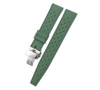 NYPTS Bracelet de montre en caoutchouc et silicone 18 mm, 19 mm, 20 mm, 22 mm, compatible avec le bracelet de montre T120, résistant à l'eau et souple, adapté à un usage quotidien(Green,19mm)