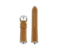 NYPTS Bracelet en cuir compatible avec le bracelet GWM-B5000, petit bloc argenté, compatible avec le bracelet GMWB5000, noir, idéal for un usage quotidien(Brown-Silver)