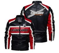 Nyrien Blouson Moto Homme C.a.n-a.m, Cool Pour L'automne Hiver Blouson, Coupe-Vent À Manches Longues Epaisse, Ajustée(White A,S)