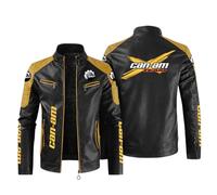 Nyrien Blouson Moto Homme C.a.n-a.m, Pour L'automne Blouson, Coupe-Vent Chaud Pour Temps Froid, Ajustée(Black 3,4XL)