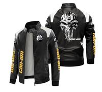 Nyrien Blousons Homme en Cuir C.a.n-a.m, Blouson Similicuir Slim Fit, Coupe Vent avec Doublure Thermiqu, Ajustée(Black,S)