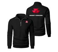 Nyrien Veste Chauffante Homme Zippé Massey fergus.on, Blouson de Sport Léger Col Montant, Coupe-Vent Décontracté avec Poche, Veste(Black,XL)