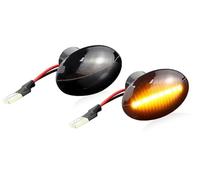 NYSAASDST Clignotant de rétroviseur Lot 2 Feux Position Latéraux Clignotants LED Dynamiques T10 Pour Fiat 500 500C 500L Pour Abarth 595 695 51823092 Indicateur Direction(Smoked NO Dynamic)