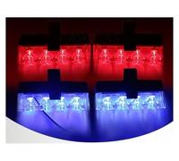 NYSAASDST Feux arrière Lumière LED Stroboscopique Gril Rouge Bleu Télécommande D'urgence Sans Fil Signal Flash Balise Pompier Lampe D'avertissement Feu arrière auto(Red and Blue)