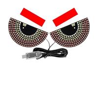 NYSAASDST freinage stroboscopique Autocollant Feu Stop Voiture Chargeur USB Lampe Décorative Intérieure Brise Avant/arrière Clignotant LED Indicateur D'avertissement Arrière(1set Semicircle Lamp)