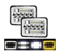 NYSAASDST freinage stroboscopique Phare avant à LED H4651 H4652 H4656 H4666 H6545 lampe de travail halo de 4 x 6 pouces pour Pontiac pour Firebird(2pcs Headlight)