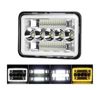 NYSAASDST freinage stroboscopique Phare avant à LED H4651 H4652 H4656 H4666 H6545 lampe de travail halo de 4 x 6 pouces pour Pontiac pour Firebird(1pc Headlight)