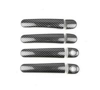 NYSAASDST Poignée Porte Latérale Coulissante Pour Skoda Pour Octavia Pour Fabia 2001-2004 2005 2006 2007 Voiture Poignée Porte Extérieure Couvre Autocollant Décor(Carbon Texture B)