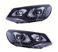 NYSAASDST Style de phare Led voiture pour Vw pour Touareg 2011-2015 Drl Hid lampe frontale Angel Eye Bi faisceau xénon Phare Coque Lentille(NO BULB)
