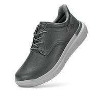 NYSBH Chaussures pour homme en cuir large et décontracté à enfiler, légères pour pieds enflés, soutien de la voûte plantaire, soulagement de la douleur, B Gris., 43 1/3 EU