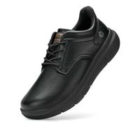 NYSBH Chaussures pour homme en cuir large et décontracté à enfiler, légères pour pieds enflés, soutien de la voûte plantaire, soulagement de la douleur, b noir, 43 1/3 EU