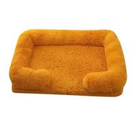 NYSBH Grand lit en peluche pour animal domestique - Coussin d'hiver épais pour chien - Canapé amovible - Niche carrée pour petit et grand chien