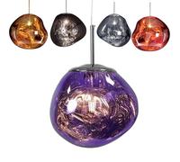 NYSCR Pendante en Verre Contemporain avec Ampoule à LED et lanière réglable CONRAINT DE Trave DE Verre IRRÉGULAIRE DÉCORATIVE Lava PRENDANTS pour Shop Club OU ÉCLAIRAGE Indoor PURPLE28