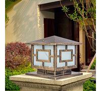 NYSCR Poste Mural étanche extérieur Light E27 Extérieur Post Lantern Antique Square Metal Colonne Lampe Rust Prévention Prime Pillier Pilier Piller DÉCORATIVE Garde Garde MARAGE (Taille: 40 cm)