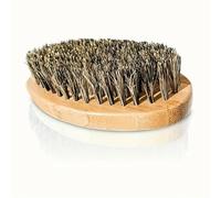 NYSDM 1 ensemble de brosse à barbe en poils de sanglier en bambou pour homme - Kit de rasage naturel avec peigne rond Pro Cleaner moustache brosse