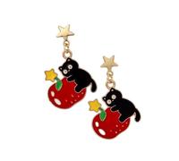 NYSDM Boucles d'oreilles à tige asymétriques en forme de cœur et flocon de neige pour femme, Acier inoxydable