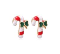 NYSDM Boucles d'oreilles à tige tendance avec strass imitation perle flocon de neige cloche élan chapeau de Noël pour femme Accessoires de bijoux de Noël, Acier inoxydable