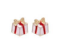 NYSDM Boucles d'oreilles à tige tendance avec strass imitation perle flocon de neige cloche élan chapeau de Noël pour femme Accessoires de bijoux de Noël, Acier inoxydable