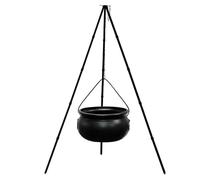 NYSDM Chaudron de sorcière avec trépied et lumières pour Halloween, horreur, carnaval, fête, seau à bonbons, décoration extérieure