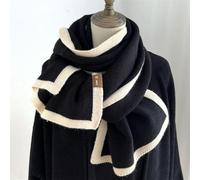 NYSDM Écharpe en Laine Chaude d'hiver de Style pour Femmes, écharpe tricotée élastique à Rayures, Bandana féminin, châle épais