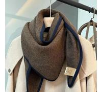 NYSDM Écharpe Triangulaire en Laine Artisanale pour Femme, châle d'hiver Polyvalent de Couleur Unie