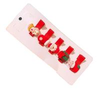 NYSDM Ensemble de Noël rouge vacances caoutchouc bande cheveux anneau résine acrylique côté clip bébé frange clip