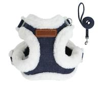 NYSDM Ensemble harnais d'hiver pour chien et chat chaud rembourré avec laisse pour animal domestique de petite et moyenne taille Chihuahua Yorkshire