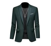 NYSDM Fashion Solid Color Brand Casual Business Hommes Blazer Marié Robe de Mariée Blazers pour Hommes Costume Tops Veste Manteau, vert militaire, 6XL