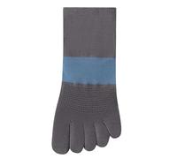 NYSDM Lot de 2 paires de chaussettes de sport tendance à bout fendu pour femme Sans couture Anti-odeur Avec pois en silicone Rayures colorées, gris, Taille unique