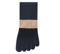 NYSDM Lot de 2 paires de chaussettes de sport tendance à bout fendu pour femme Sans couture Anti-odeur Avec pois en silicone Rayures colorées, bleu foncé, Taille unique