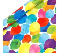 NYSDM Lot de 2 rouleaux de papier cadeau coloré Happy Birthday avec ballons Motif dinosaure pour anniversaire, mariage, fête prénatale