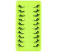NYSDM Lot de 3/10 paires de demi-cils naturels longs yeux de chat - Faux cils doux