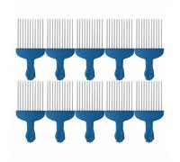 NYSDM Peigne de Coiffure en Acier Inoxydable pour Cheveux Gras, Manche en ABS, Design crêpé