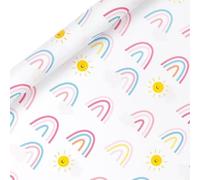 NYSDM Rouleau de papier cadeau Happy Birthday imprimé arc-en-ciel cœur pierre pour anniversaire, mariage, fête prénatale