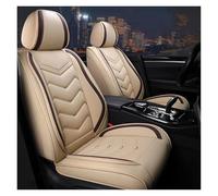 NYSFIFHSKFH Housse SièGe Voiture Housses Protection Siège Auto en Cuir PU pour VW pour Golf pour Tiguan pour Passat pour T-Roc Ensemble Complet Protection SièGe Voiture(Beige)